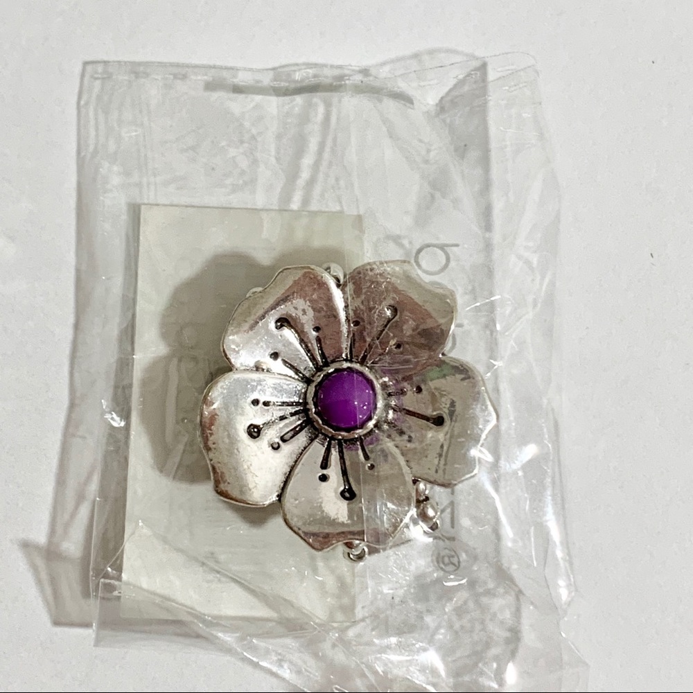 Paparazzi - Boho Blossom Purple Ring - Silver